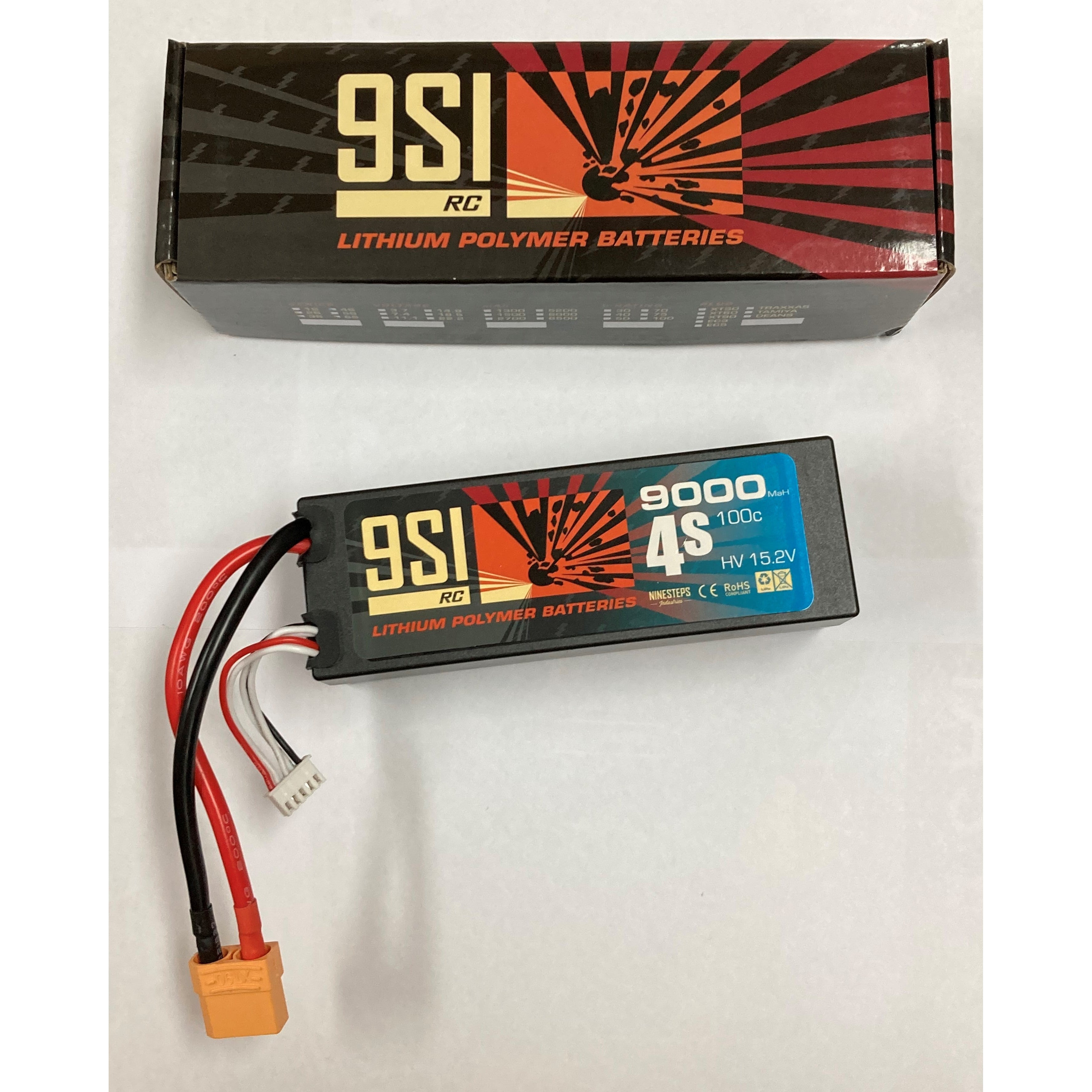 NINESTEPS 9000mAh 14.8V HV100C 4 Cell LiPo Battery Hard Case XT90