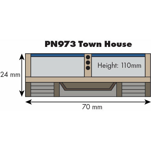 METCALFE N Scale Low Relief Town House