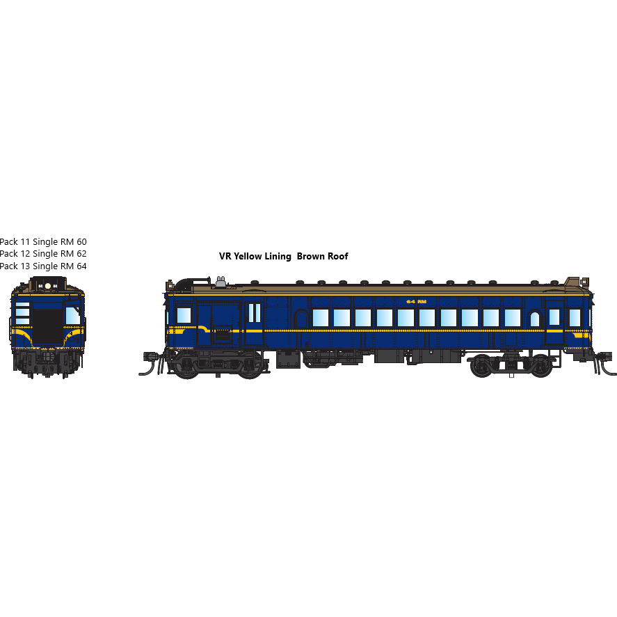 IDR HO VR Derm RM60 1980s VR Yellow Simplified Lining, Brown Roof DCC Sound