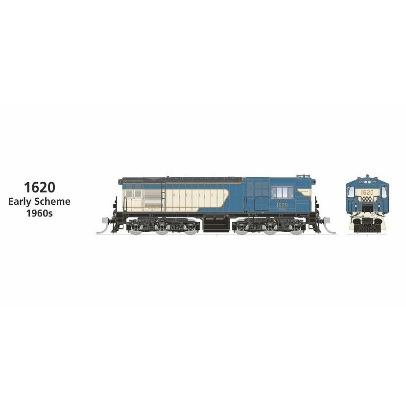 SDS MODELS HOn3.5 Queensland Railways 1620 Class Locomotive #1620 Early Scheme 1960s DCC Sound