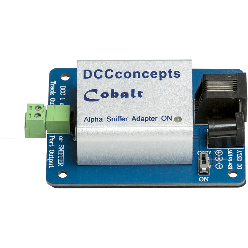 DCC CONCEPTS Cobalt Alpha DCC Power Bus Driver and Sniffer Adapter