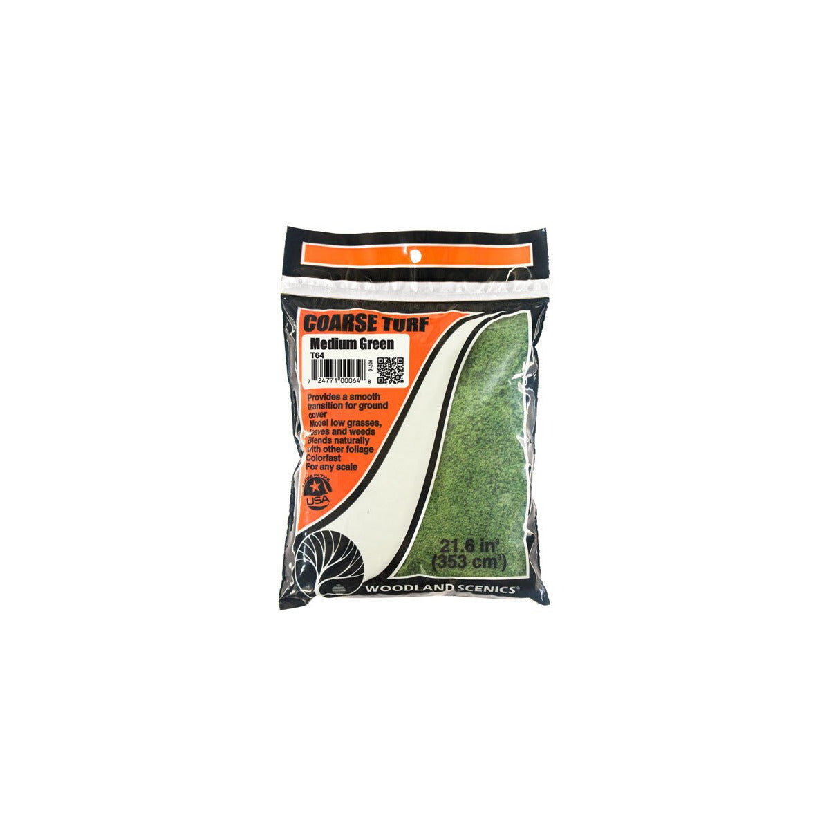 WOODLAND SCENICS Medium Green Coarse Turf (Bag)