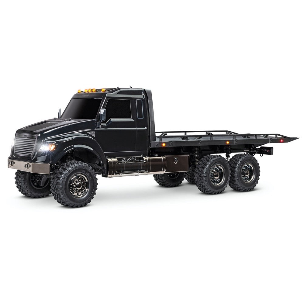 TRAXXAS TRX6 1/10 6WD Electric Flatbed Truck with Winch, Ready-To Drive Black