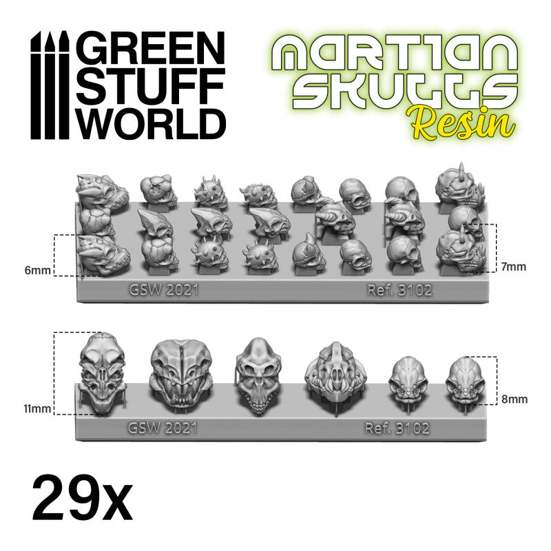 GREEN STUFF WORLD Alien Skulls Resin Set