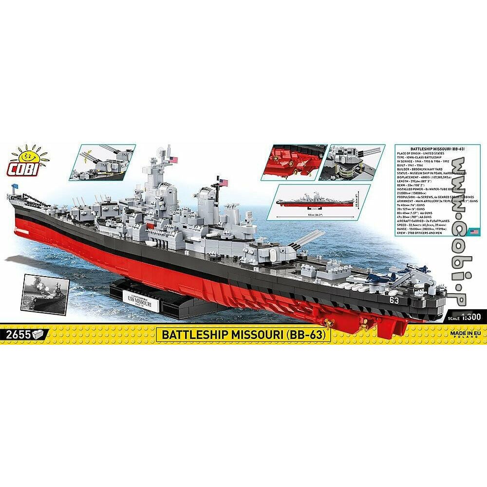 COBI WWII - Missouri Battleship (BB-63) 2640 Pieces