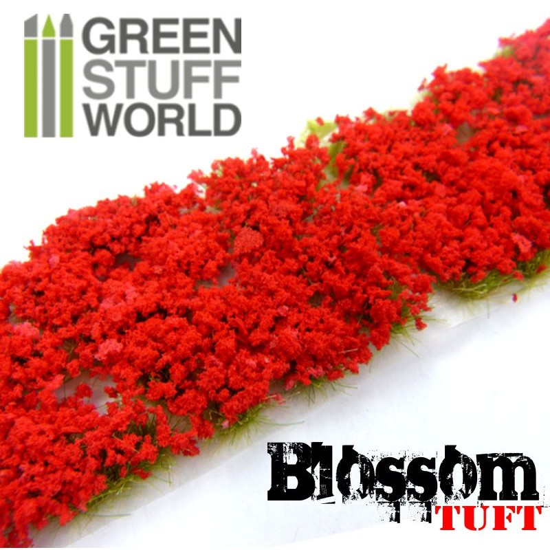 GREEN STUFF WORLD Blossom Tufts - 6mm Self-Adhesive Red