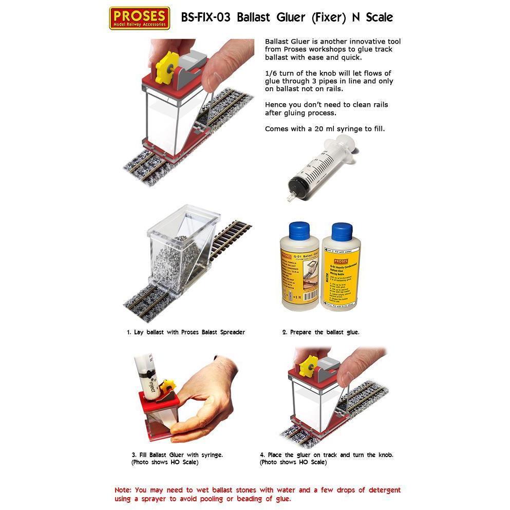 PROSES Ballast Gluer (Fixer) for N Scale Tracks