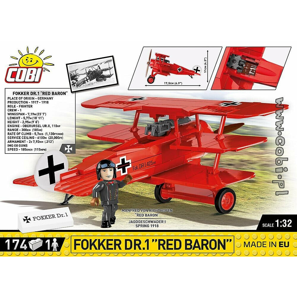 COBI World War I - Fokker Dr1 Red Baron (174 Pieces)