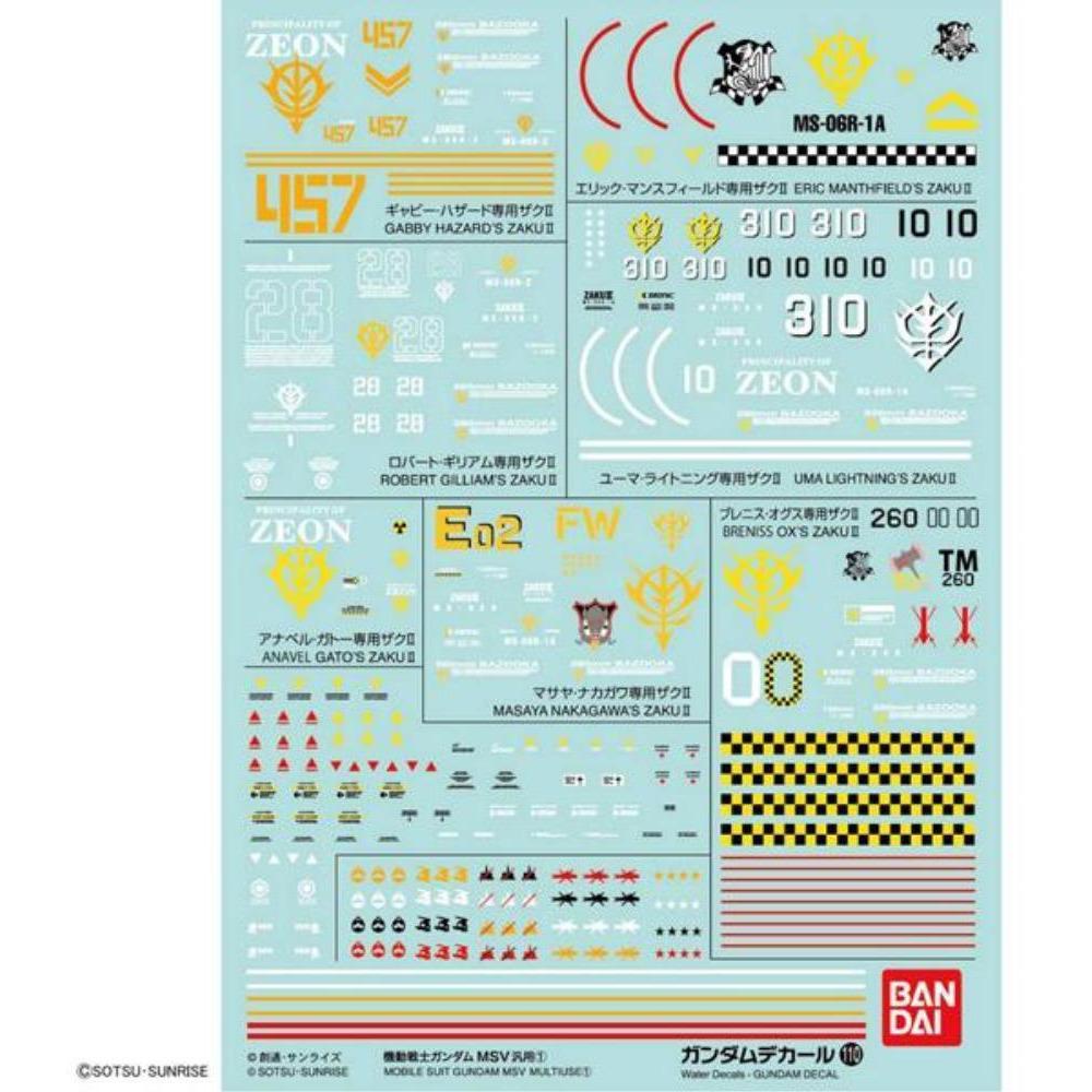 BANDAI Decal No.110 MSV MultiUse 1