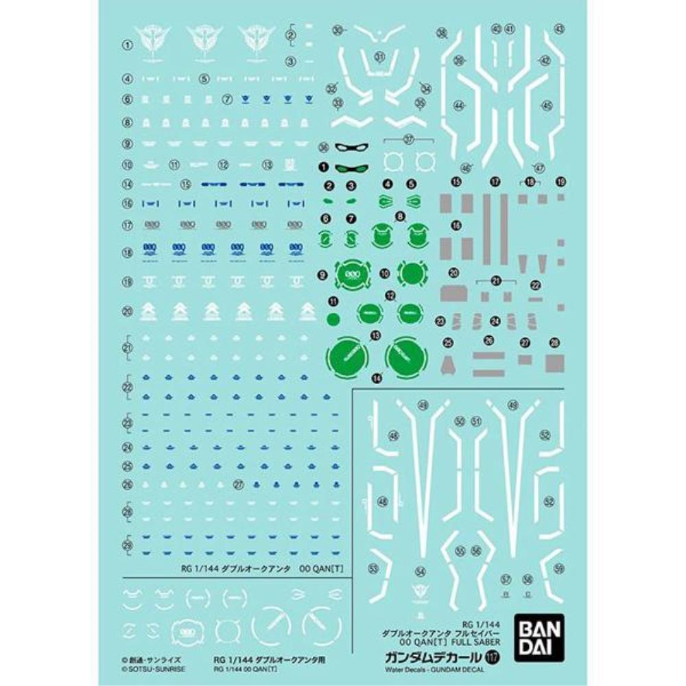 BANDAI Decal 117 RG 1/144 OO QanT