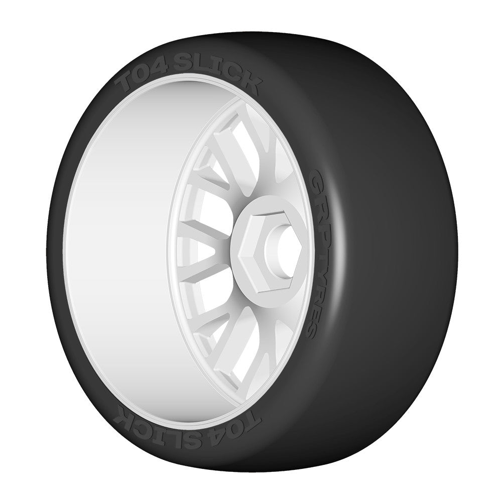 GRP 1/8 GT - T04 Slick - XB1 UltraSoft - Mounted on New 20 Spoked Rigid White Wheel