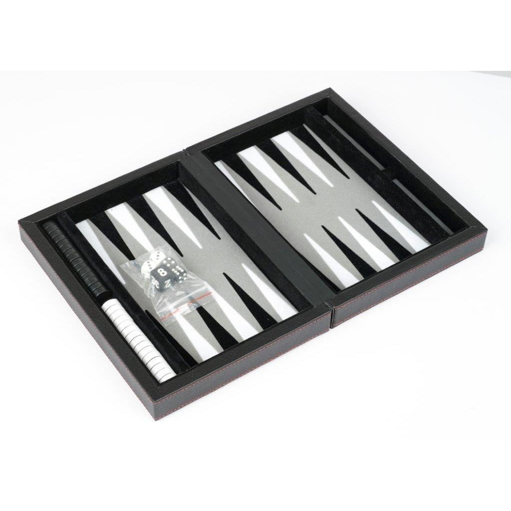 DAL ROSSI Black Backgammon 9" PU Leather