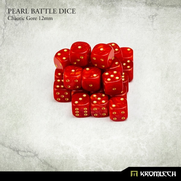 KROMLECH Pearl Battle Dice 25x Chaotic Gore 12mm