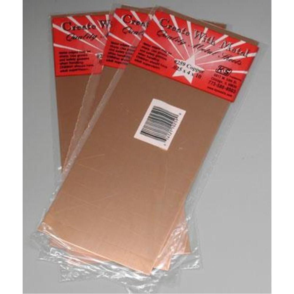 K&S Copper Sheet Metal .025in - (1 Sheet)