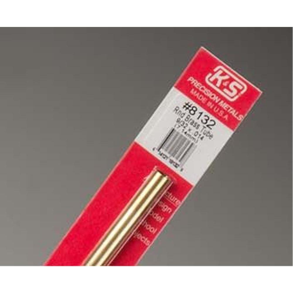 K&S Brass Tube 9/32in x .014 Wall (1 Tube per Card)