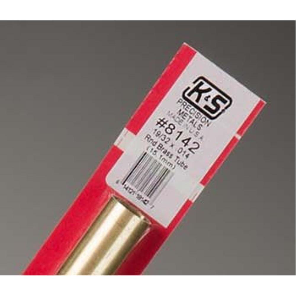 K&S Brass Tube 19/32in x .014 Wall - (1 Tube per Card)