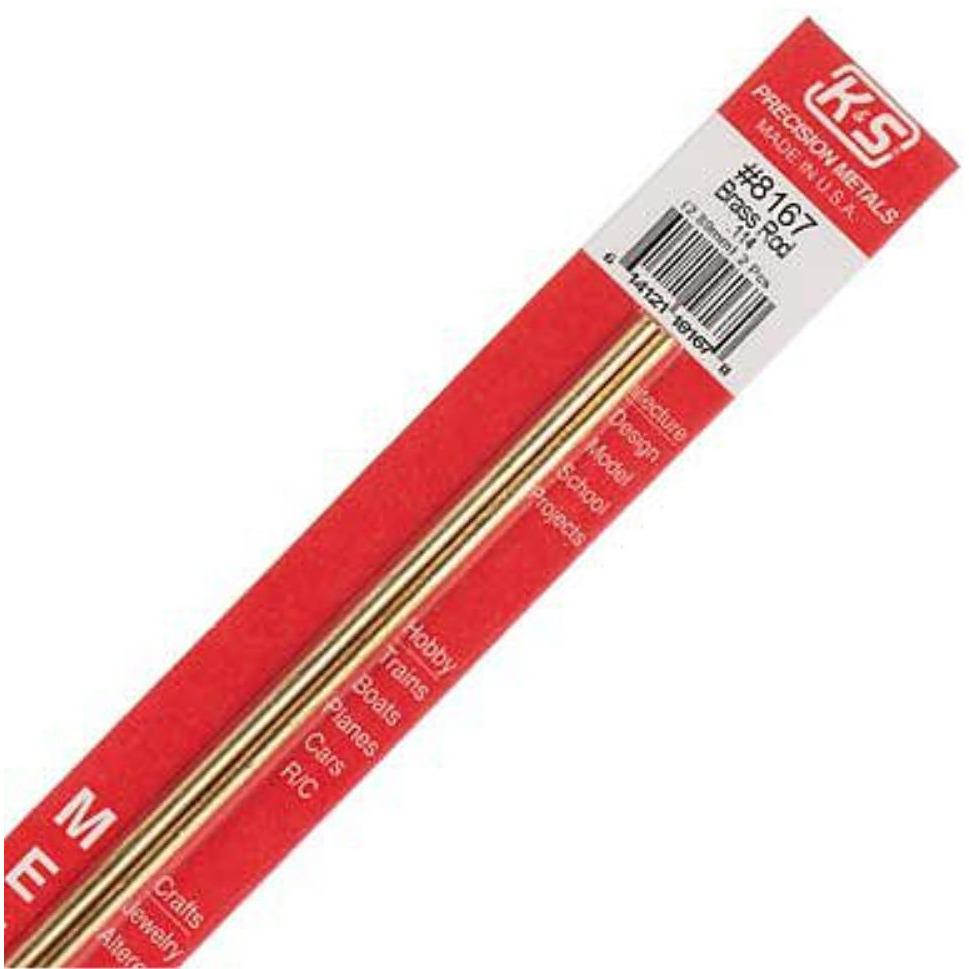 K&S Brass Rod 0.114in (2 Rods per Card)