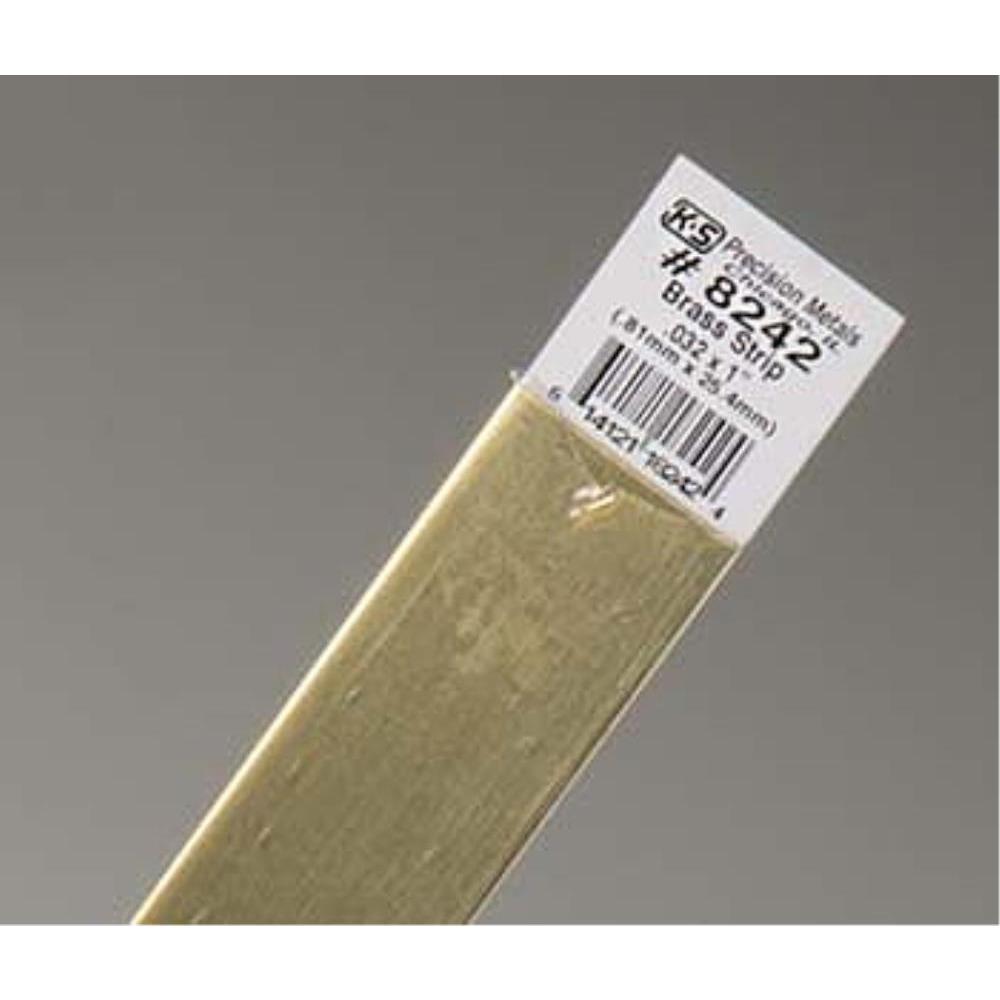 K&S Brass Strips .032in x 1in - (1 Strip per Pack)