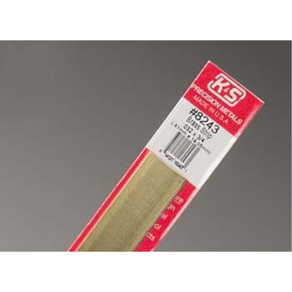 K&S Brass Strips .032 x 3/4in - (1 Strip per Card)