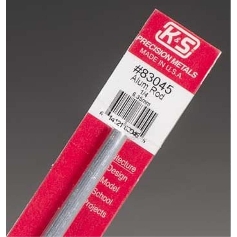 K&S Aluminium Rod 1/4in - (1 Rod per Card)