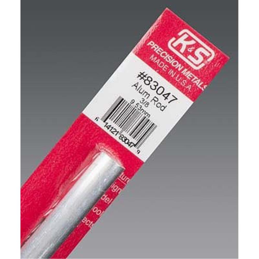 K&S Aluminium Rod 3/8in - (1 Rod per Card)