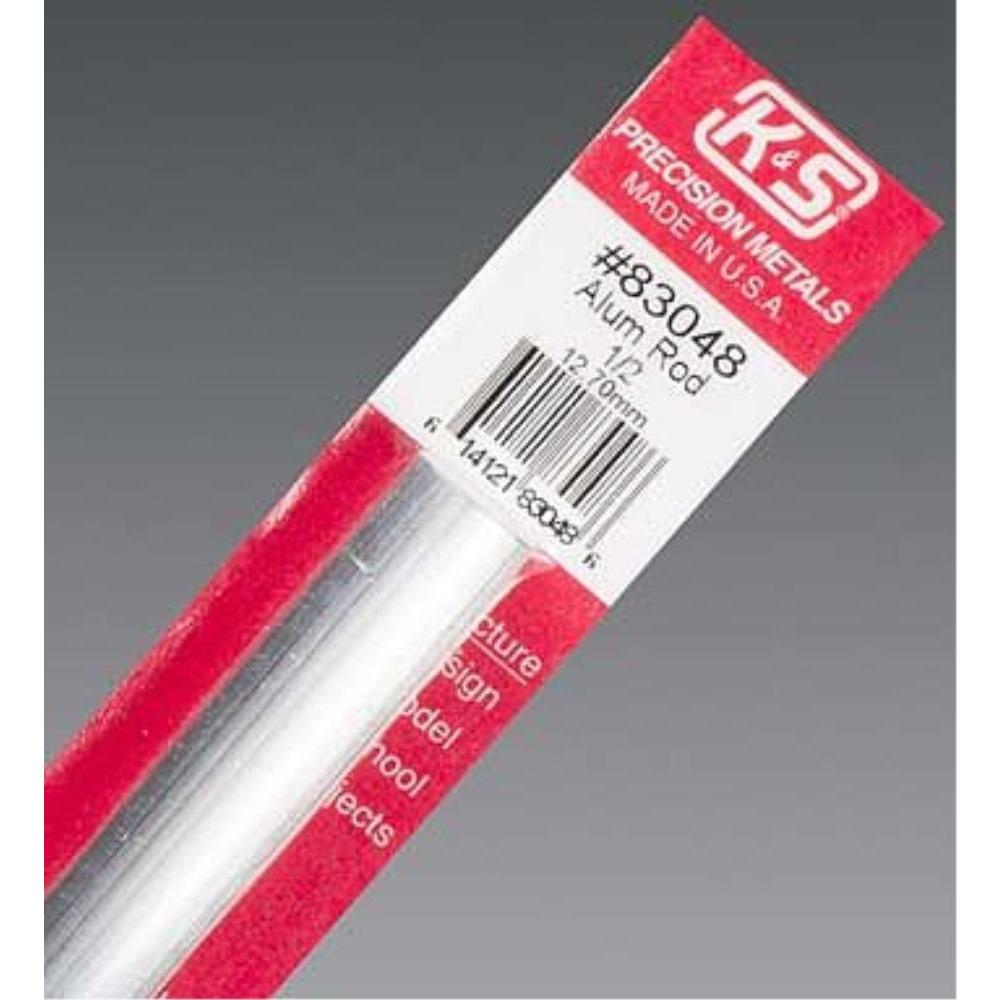 K&S Aluminium Rod 1/2in - (1 Rod per Card)