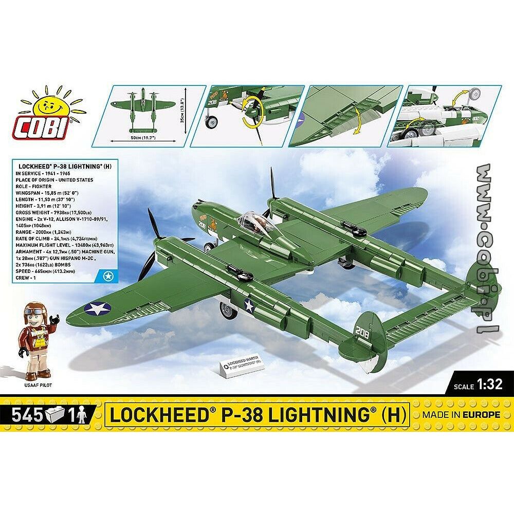 COBI WWII - Lockheed P-38 Lightning H 545 pcs