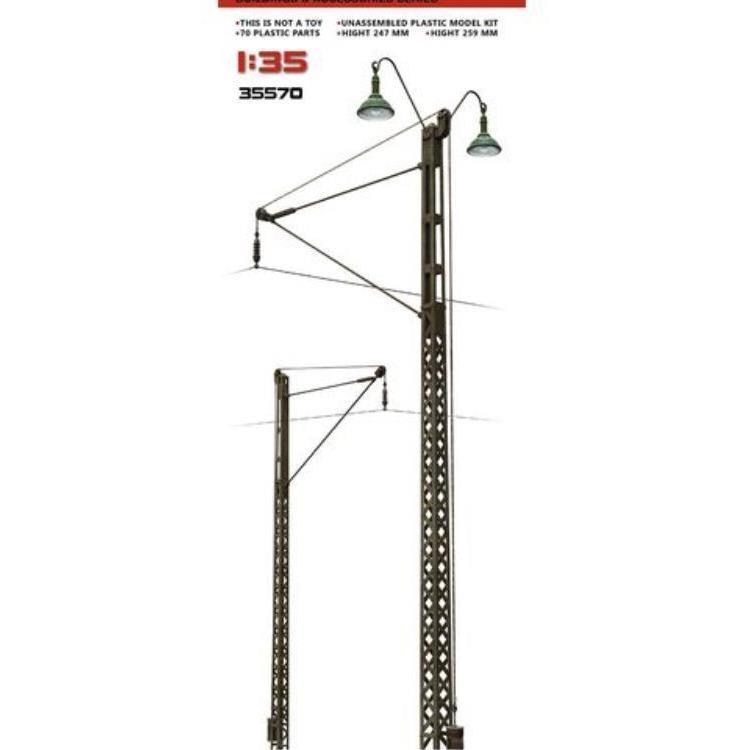 MINIART 1/35 Railroad Power Poles & Lamps