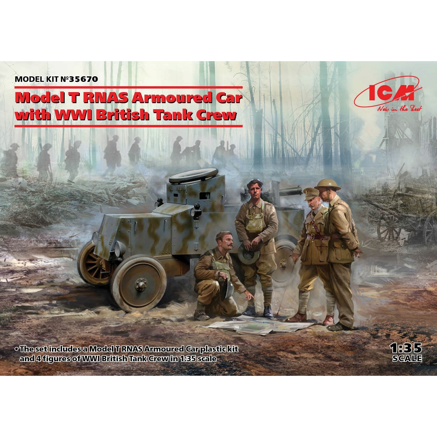 ICM 1/35 Model T RNAS Armoured Car with WWI British Tank Crew