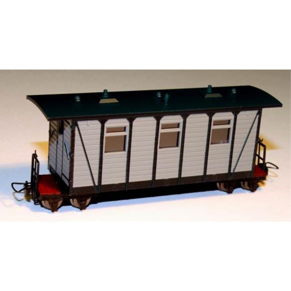 MINITRAINS OO9 German Trench Train Passenger Car Grey