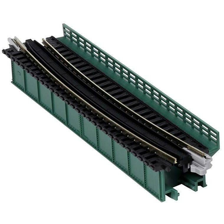 KATO N Unitrack Deck Girder Curved Bridge 448mm 15Deg Green