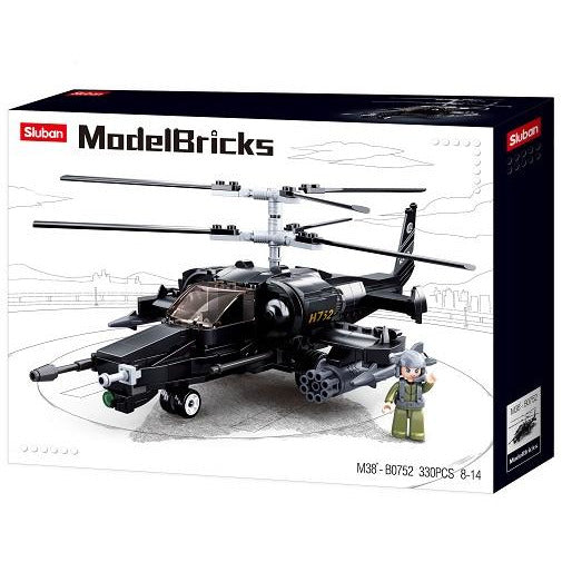 SLUBAN Model Bricks KA-50 Black Shark 333pcs