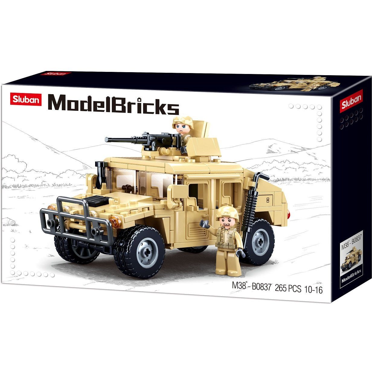 SLUBAN Model Bricks Hummer H2 Assault Vehicle 265pcs