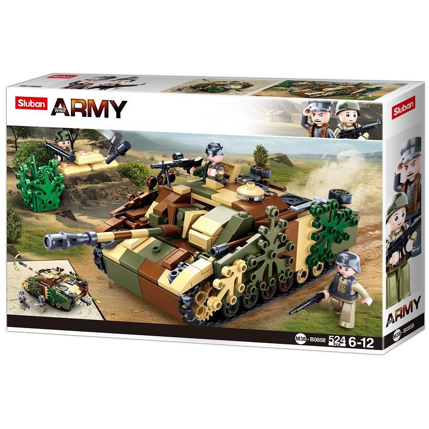 SLUBAN WWII Stug III Armoured Tank 524pcs