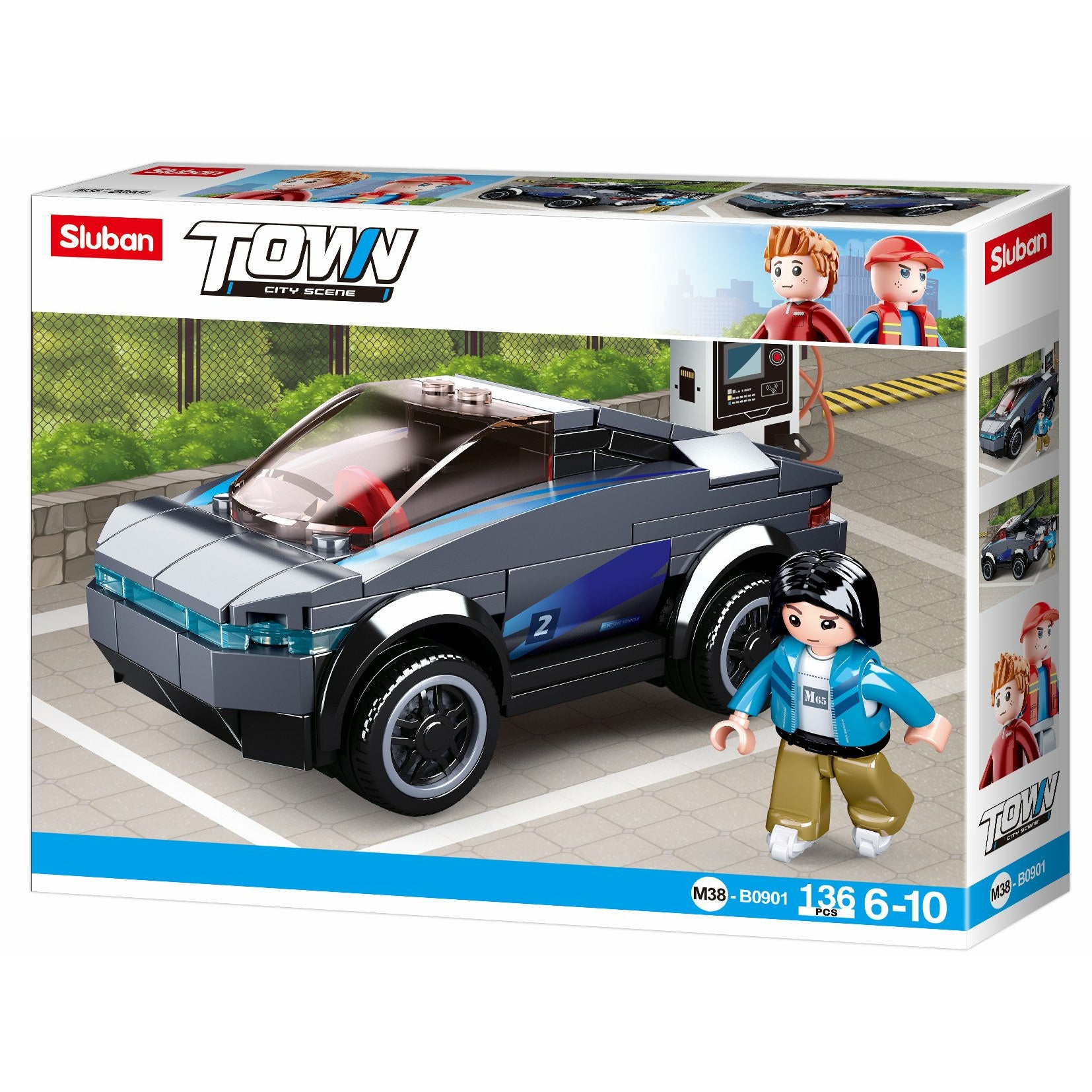 SLUBAN Town Electric Car 136pcs