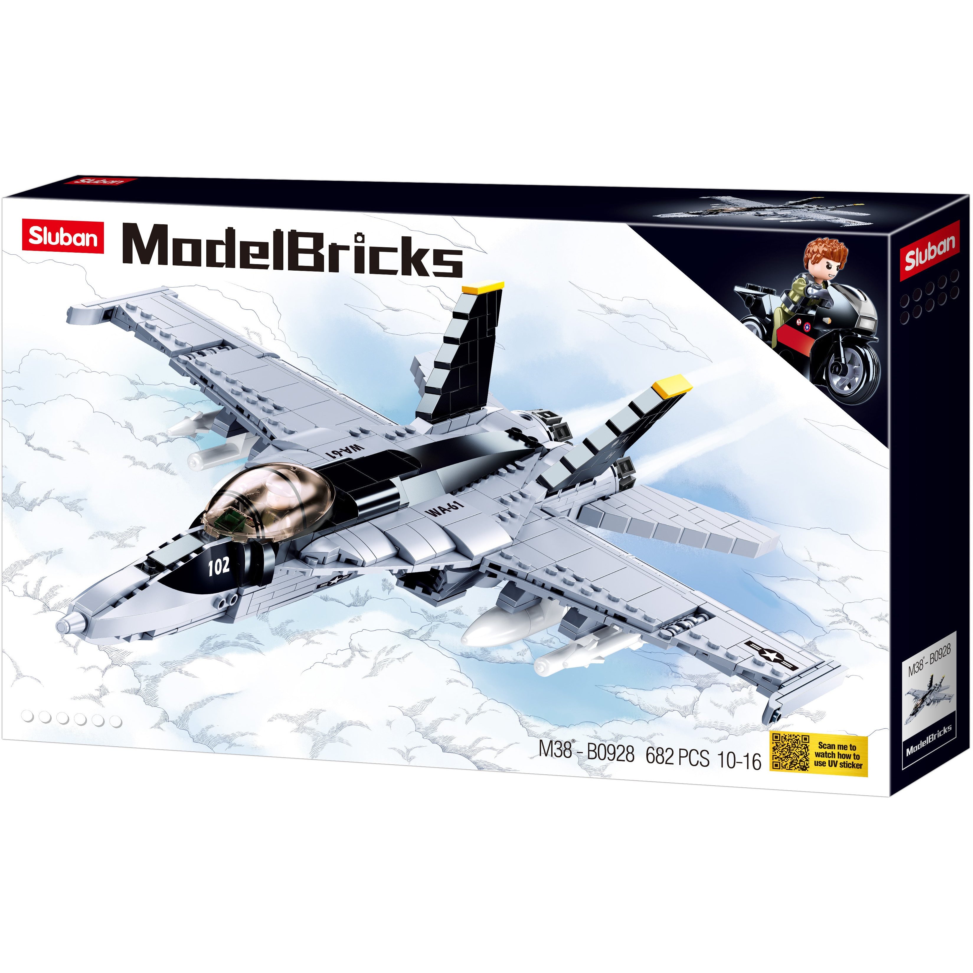 SLUBAN Model Bricks F/A 18E Super Bumblebee 682pcs