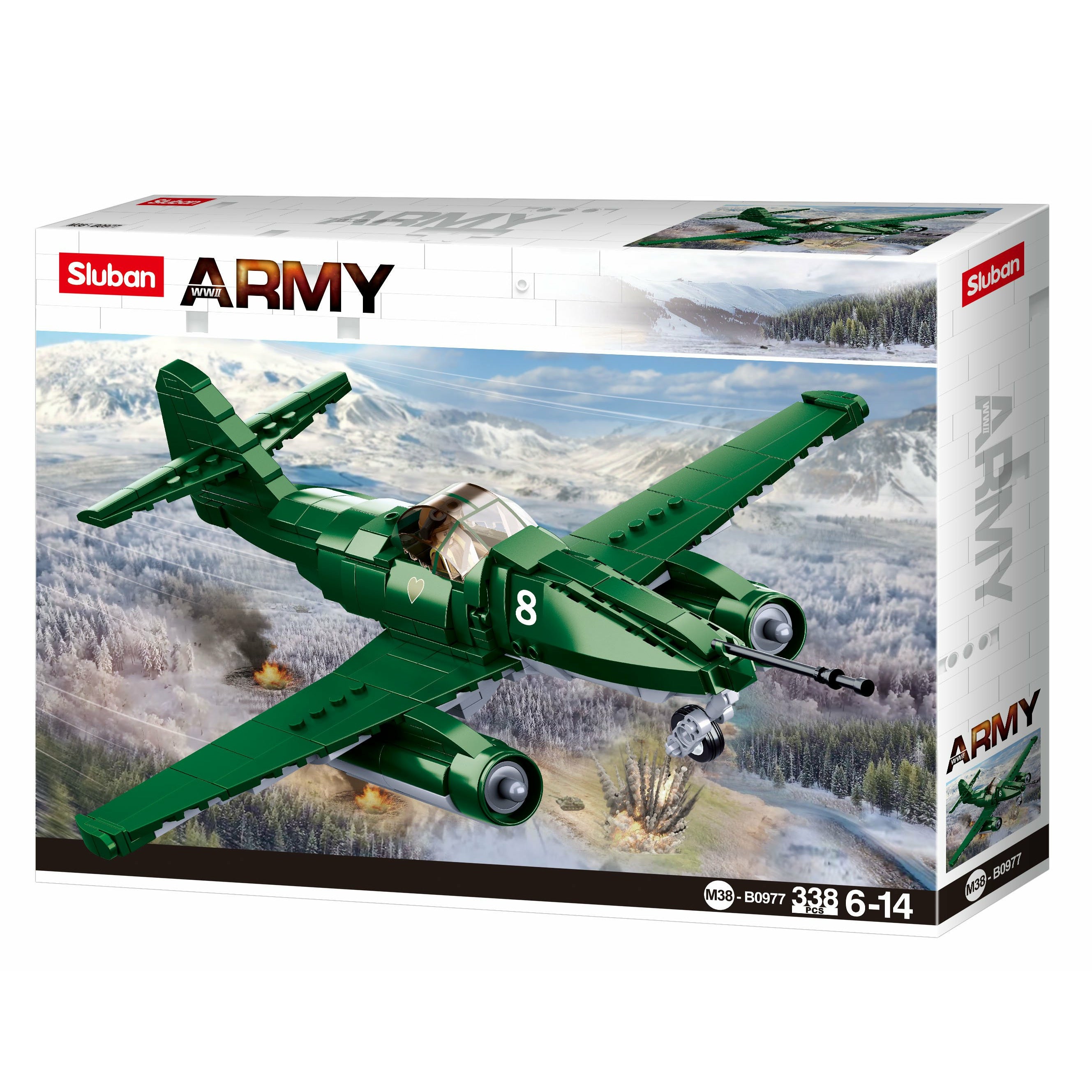 SLUBAN Army Battle of Budapest - ME-262 Fighter 338pcs