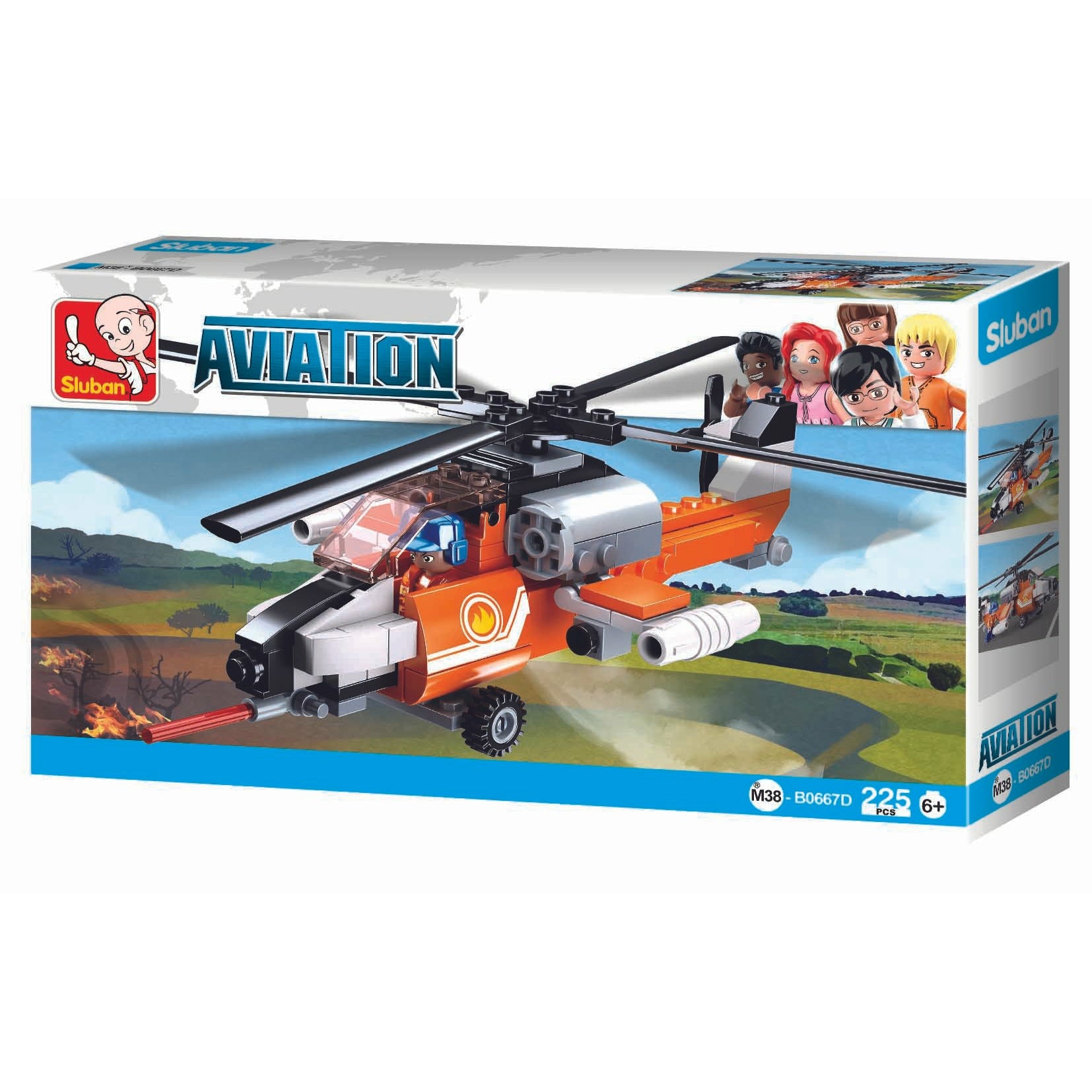 SLUBAN Aviation Fire Helicopter 129pcs