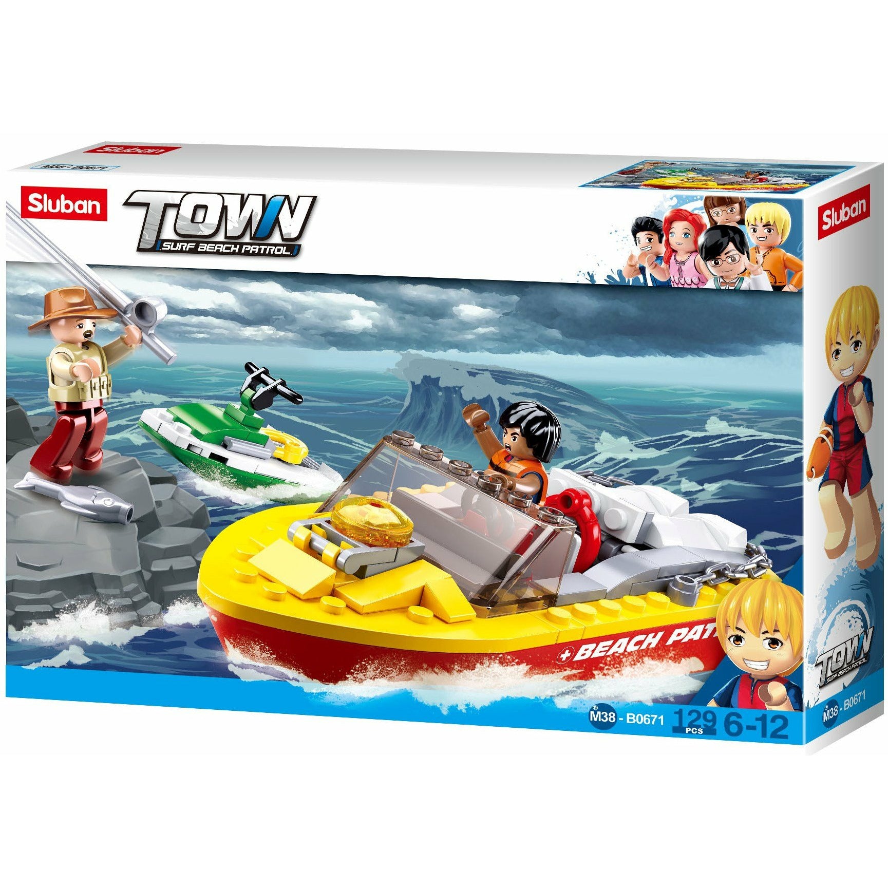 SLUBAN Surf Beach Patrol Rescue Boat 129pcs