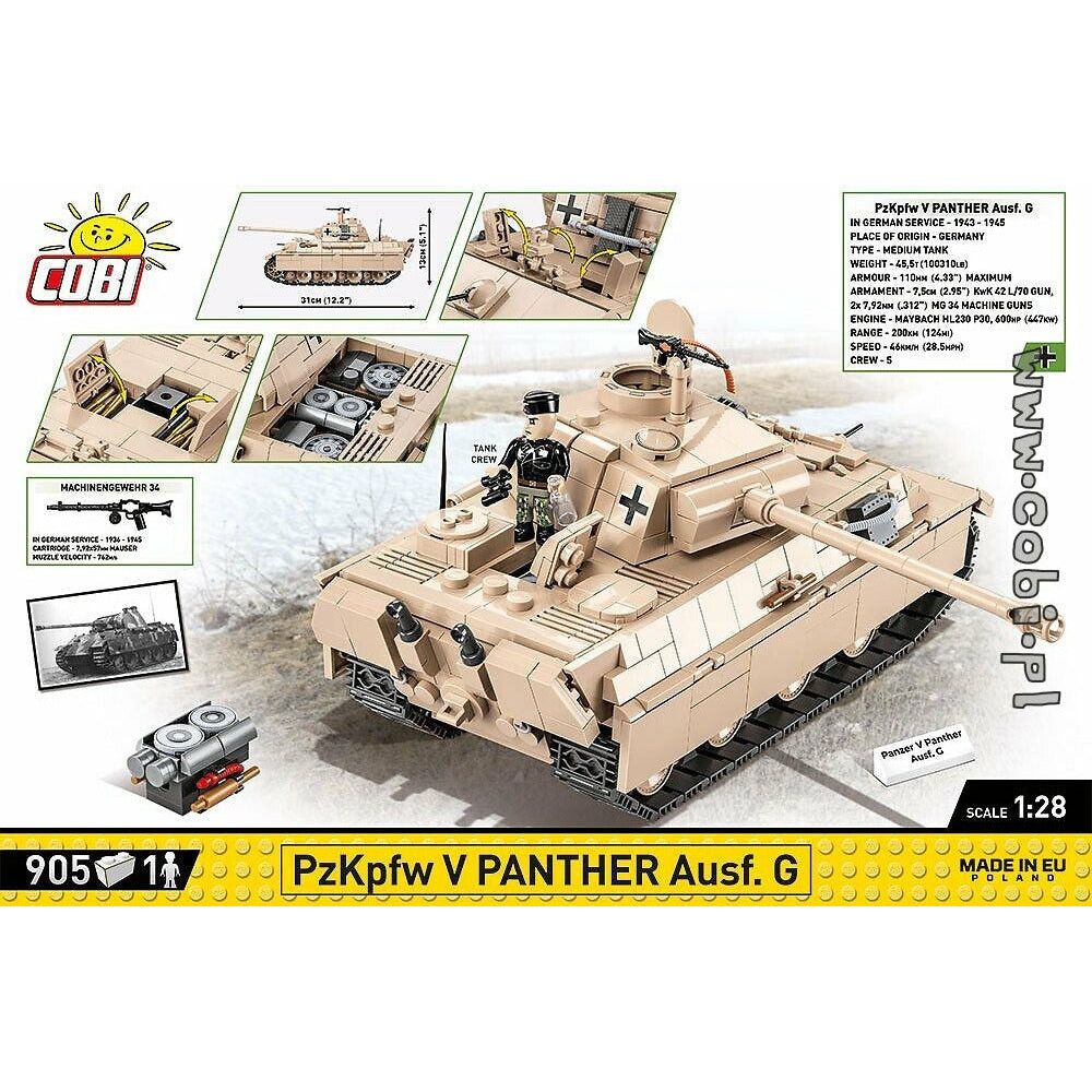 COBI WWII - Pzkpfw v Panther Ausf.G 905 pcs