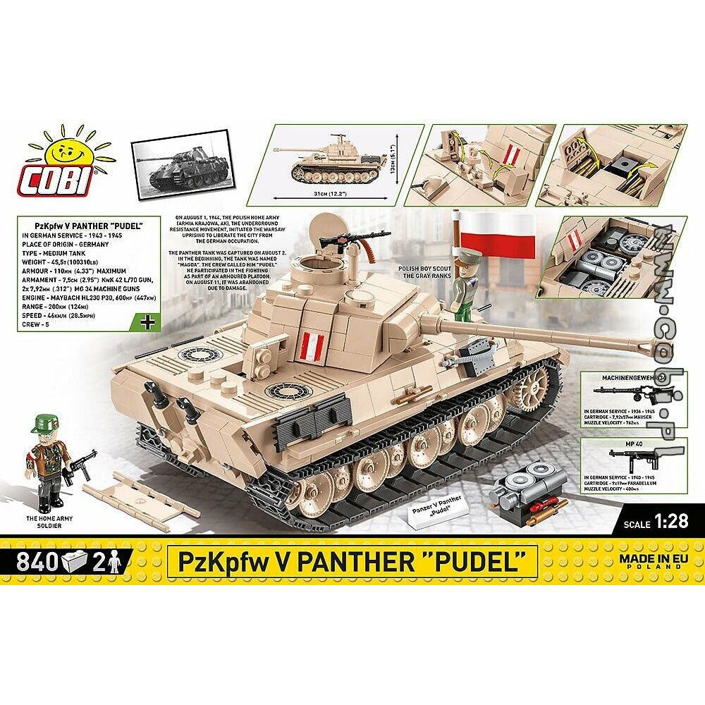 COBI WWII - Pzkpfw v Panther "Pudel" 840 pcs