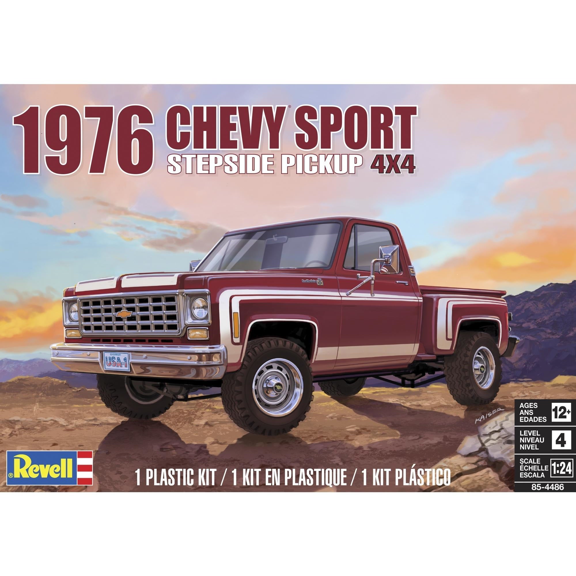 REVELL 1/24 1976 Chevy Sport 4x4 Stepside Pickup Model Kit