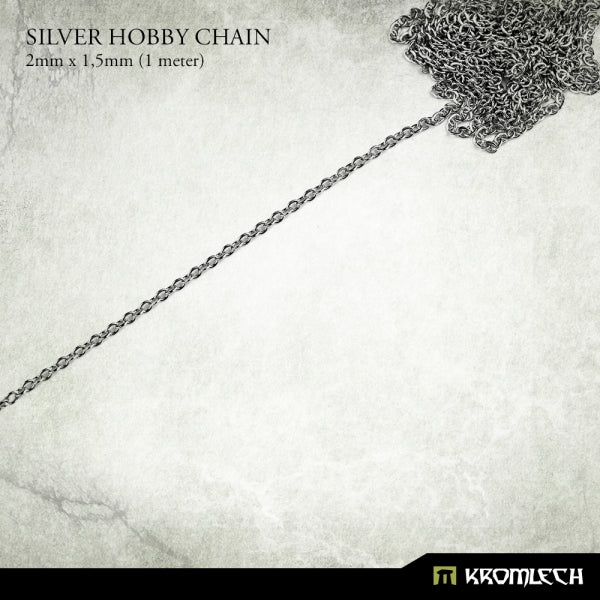 KROMLECH Silver Hobby Chain 2mm x 1.5mm (1 Metre)