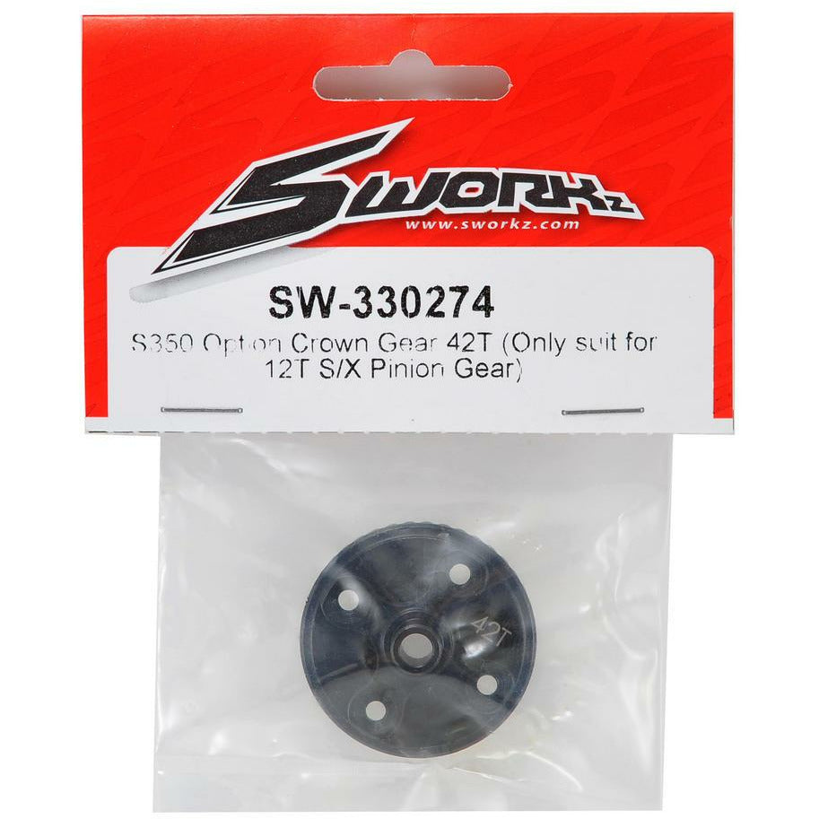 SWORKZ S350 Option Crown Gear 42T (Only suit 12T S/X Pinion Gear)