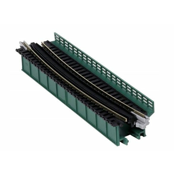 KATO N Unitrack Deck Girder Curved Bridge 481mm 15Deg Green