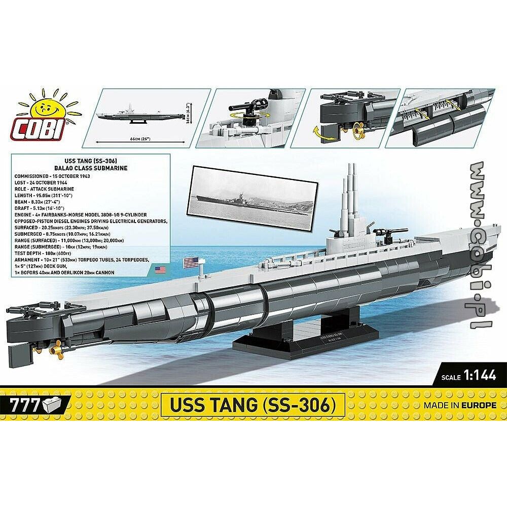 COBI World War II - USS Tang SS-306 (790 Pieces)