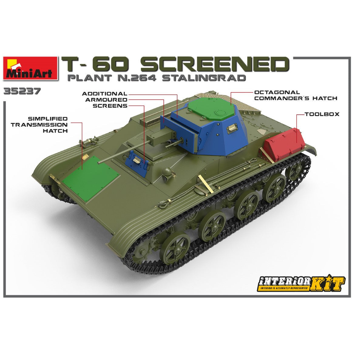 MINIART 1/35 T-60 Screened (Plant No. 264 Stalingrad) Interior Kit