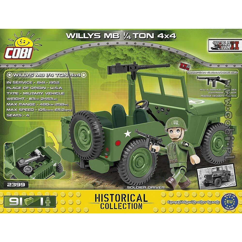 COBI World War II - Willys MB 1/4 Ton 4x4 (91 Pieces)